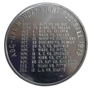 1973 NFL Monday Night Football Schedule Coin Token LUV PUB Cleveland Promo Lot/5